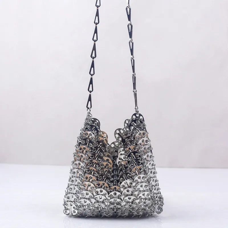 Glam Metal Mesh Bag - The Lux Muse